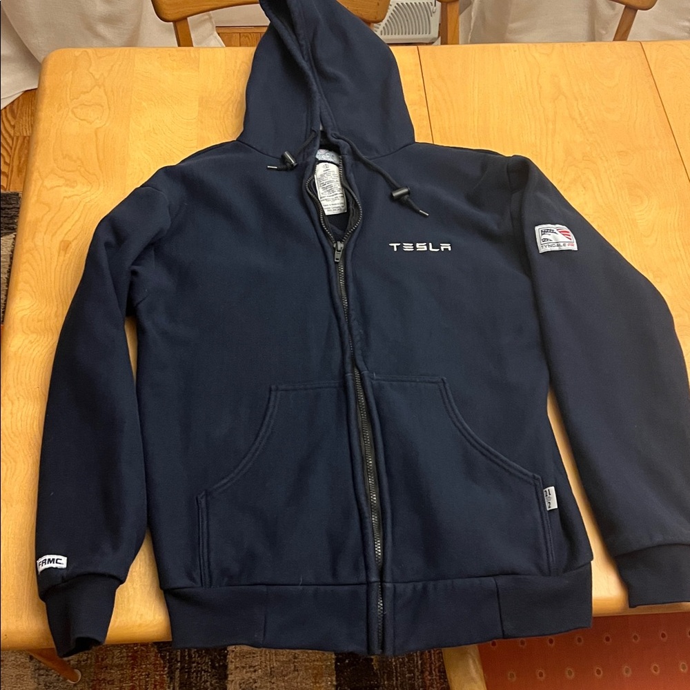 Tesla Dark Blue Zip-Up Hoodie from Tyndale USA